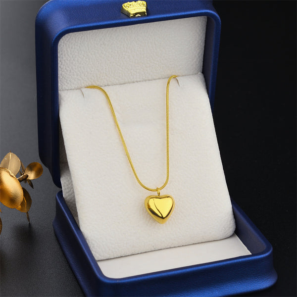 Heart Titanium Steel 18K Gold Plated Necklaces