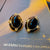 Mid-century Modern Round Geometric Alloy Electroplating Earrings