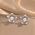 Moderate Luxury Flower Copper Diamond Inlay Stud Earrings