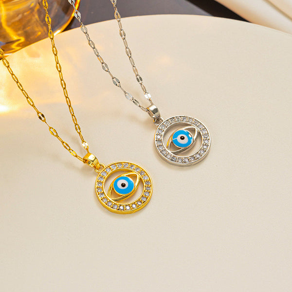 IG Style Eye Titanium Steel 18K Gold Plated Necklaces