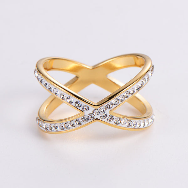 IG Style Stainless Steel Diamond Inlay Rings