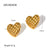 IG Style Heart Stainless Steel 18K Gold Plated Stud Earrings