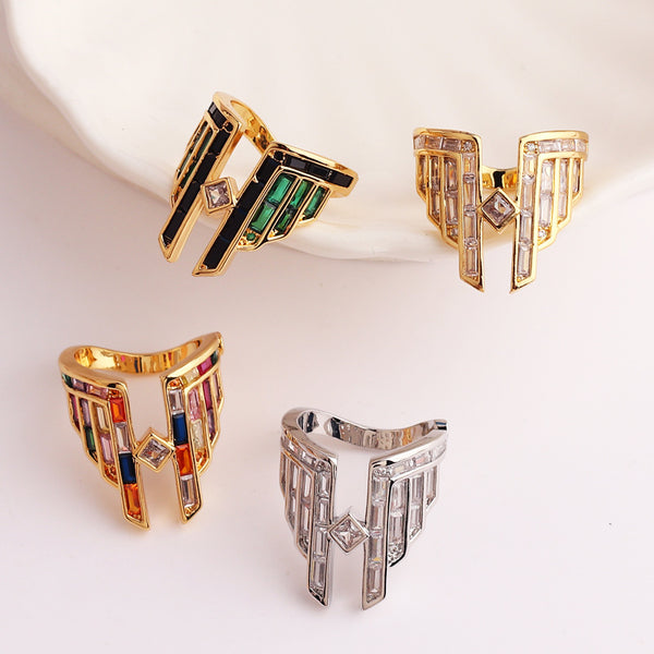 Expressive Women Geometric Copper Electroplating Rings