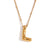 Fashion Letter Number Text Stainless Steel 18K Gold Plated Necklaces