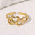 Open Ring Minimalist Heart Stainless Steel Electroplating Rings