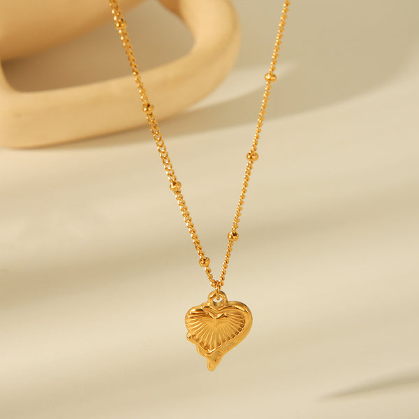 IG Style Heart Geometric Titanium Steel Electroplating Necklaces