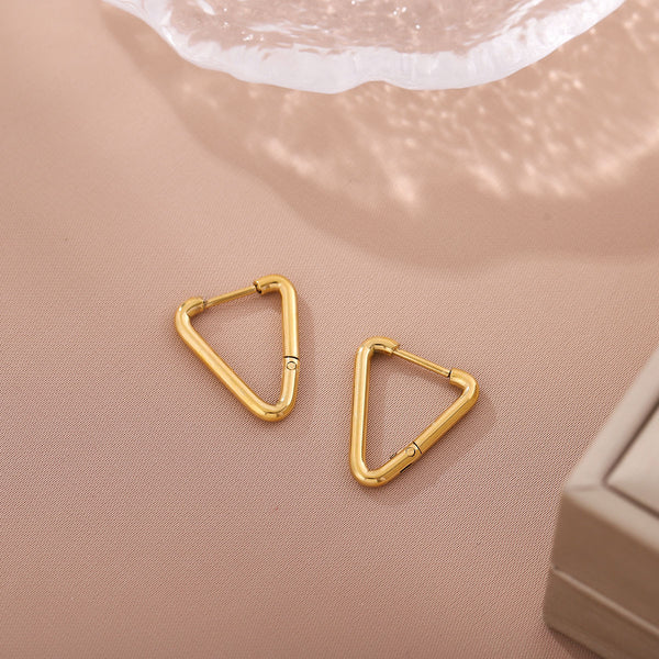 Triangle Minimalist Geometric Stainless Steel Polishing Earrings