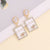 Women Fashion Metal Diamond Square Alloy Oil Dripping Earrings