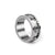 Men Metal Retro Checkered Geometric Vintage Geometric Titanium Steel Handmade Rings