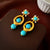 Medieval Droplet Pearl Droplet Geometric Alloy Diamond Inlay Earrings