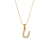 Fashion Round Stripe Number Text Letter Stainless Steel 18K Gold Plated Necklaces