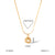 IG Style Quadrilateral Ellipse Round Geometric Stainless Steel Diamond Inlay Necklaces