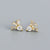 925 Sterling Silver Korean Chamfered Cube Geometric Silver Diamond Inlay Stud Earrings