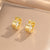 Moderate Luxury Flower Copper Diamond Inlay Stud Earrings