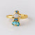 Fashion Women Cartoon Geometric Zircon Zircon Inlay Rings