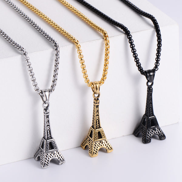 Retro Unisex Vintage Metal Retro Bowknot Vintage Chain Geometric Stainless Steel Pendants