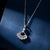 Natural Fan-Shape Geometric Titanium Steel Diamond Inlay Necklaces