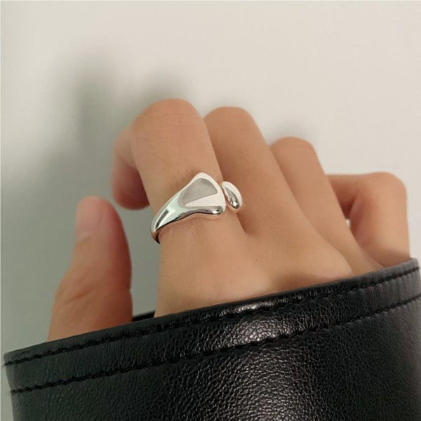 925 Sterling Silver Women Korean Flower Geometric Silver Electroplating Rings