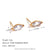 Fashion Flower Geometric Stainless Steel 18K Gold Plated Stud Earrings