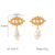 IG Style Pearl Bowknot Heart Geometric Stainless Steel Electroplating Earrings