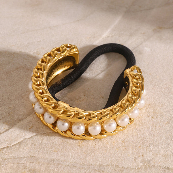 Baroque Pearl Pearl Electroplating Hair Ties