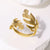 Rustic Open Ring Leaf Stainless Steel Electroplating Rings