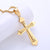 Minimalist Cross Stainless Steel Diamond Inlay Pendants