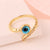 Niche Unisex Eye Geometric Resin Oil Dripping Electroplating Rings