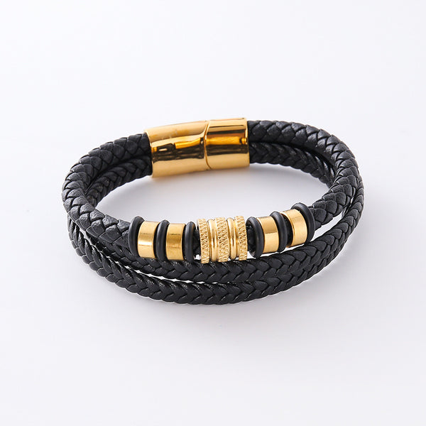 Men Minimalist Stripe Geometric Stainless Steel Electroplating Bracelets