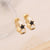 Women Star Copper Oil Dripping Earrings