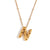 Fashion Letter Number Text Stainless Steel 18K Gold Plated Necklaces