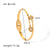 IG Style Circle Irregular Heart Tennis / Diamond Line Stainless Steel Zircon Inlay Bangles