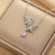 Bowknot Geometric Titanium Steel Diamond Inlay Necklaces