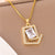 Natural Geometric Square Stainless Steel Electroplating Necklaces