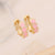 Women Star Copper Oil Dripping Earrings