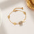 Moderate Luxury Women Round Geometric Titanium Steel 18K Gold Plated Bracelets