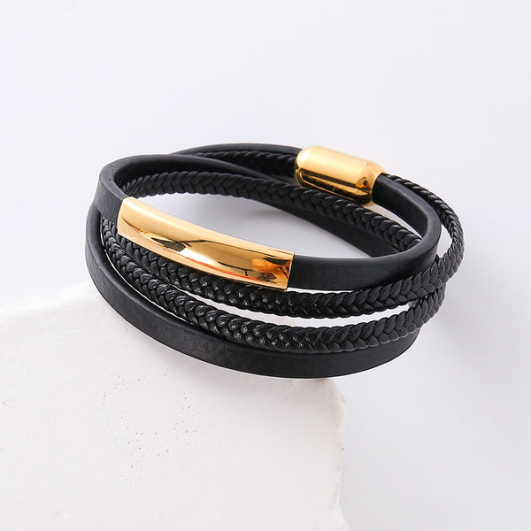 Unisex Minimalist Circle U-Shape Stainless Steel Electroplating Bracelets