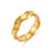 Women Fashion Circle Geometric Stainless Steel 18K Gold Plated Rings