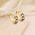 Women Retro Vintage Eye Copper Oil Dripping Earrings