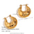 Fashion Round Circle Geometric Stainless Steel 18K Gold Plated Earrings