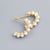 925 Sterling Silver Cute Round Silver Pearl Inlay Stud Earrings