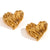 Fashion Heart Stainless Steel 18K Gold Plated Stud Earrings