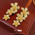 Women Luxurious Flower Plant Artificial Pearl Electroplating Jewelry Sets