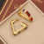 Fashion Heart Geometric Stainless Steel Electroplating Earrings