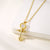 Women Minimalist Geometric Metal Key Stainless Steel Electroplating Necklaces