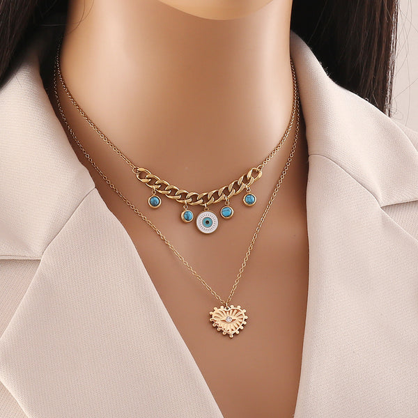 Expressive Eye Stainless Steel Electroplating Necklaces