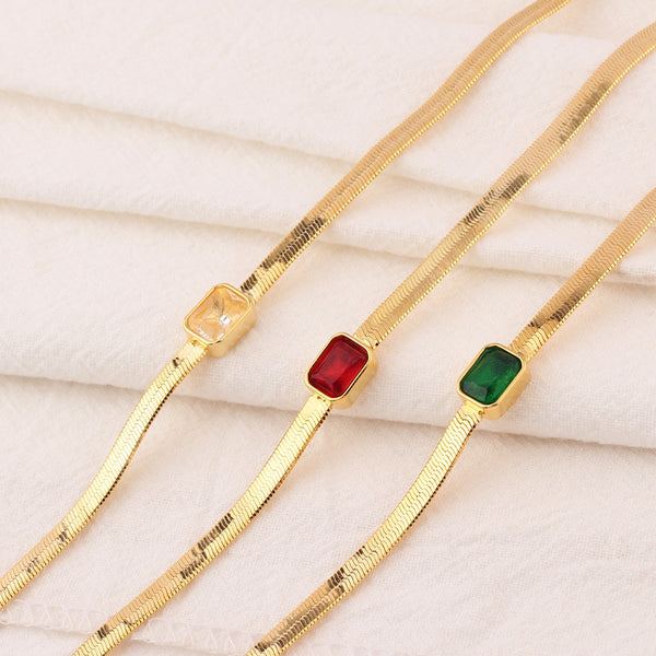 Tassel Geometric Droplet 18K Gold Plating Diamond Inlay Necklaces