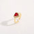 Cute Women Heart Heart 18K Gold Plating Diamond Inlay Rings