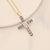 Women Retro Vintage Cross Copper Oil Dripping Pendants