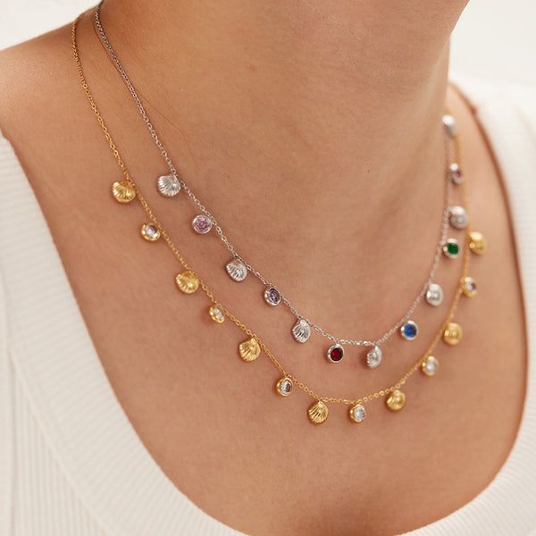 IG Style Shell Geometric Stainless Steel Electroplating Necklaces